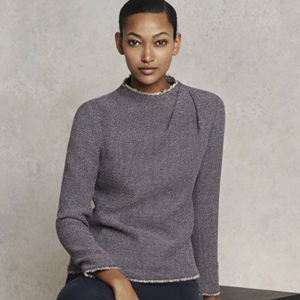 The Fold London Caldwell Tweed Top